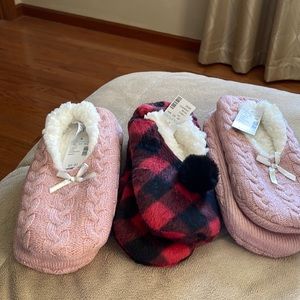 3 pair of new slipper socks. New with tags